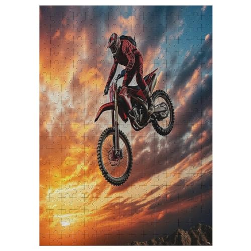 Moto-Cross 300 Teile Premium-Puzzles Für Erwachsene Kinder- Holzpuzzles Spaß Und Lernspiele - Perfekte Puzzle-Geschenke （42×30cm） von GGJJTT