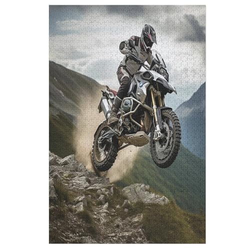 Moto-Cross – Puzzle 1000 Teile, Holzpuzzle, Herausforderndes Geschicklichkeitsspiel Für Die Ganze Familie, Kinder Erwachsenenpuzzle Ab 12 Jahren （78×53cm） von GGJJTT