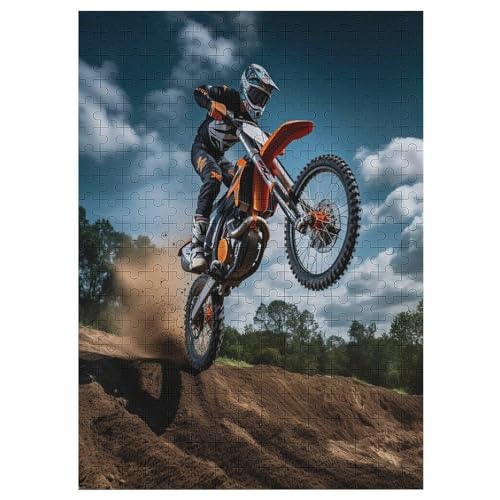 Motocross -Puzzle, 300 Teile,Holzpuzzle Für Erwachsene Kinder, Lustiges Spielzeug, Denkspiel, Spielzeug, Bildungsspiel, Herausforderung, Pädagogisch, （42×30cm） von GGJJTT