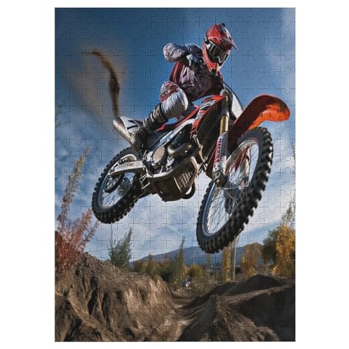 Motocross – Puzzle 300 Teile, Holzpuzzle, Herausforderndes Geschicklichkeitsspiel Für Die Ganze Familie, Kinder Erwachsenenpuzzle Ab 12 Jahren （42×30cm） von GGJJTT