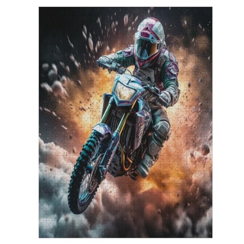 Motorrad Holzpuzzle Erwachsene - 500 Teiliges Jigsaw Knobelspiel - Puzzle Für Erwachsene & Kinder - Outdoor & Reisespielzeug - Geduldspiel （55×41cm） von GGJJTT