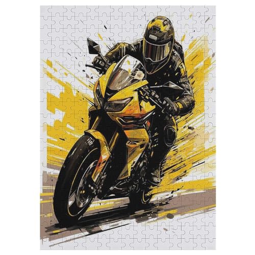 Motorrad – Puzzle 300 Teile, Holzpuzzle, Herausforderndes Geschicklichkeitsspiel Für Die Ganze Familie, Kinder Erwachsenenpuzzle Ab 12 Jahren （42×30cm） von GGJJTT