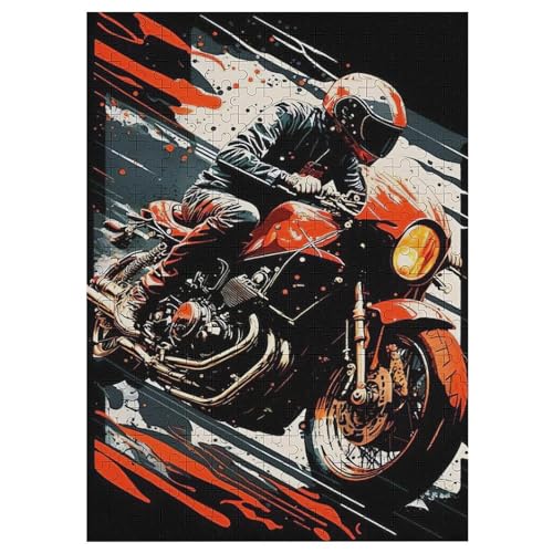 Motorrad Puzzle Für Erwachsene 300 Teile Premium 100% Recyceltes Brett Zum Lernen, Lernspielzeug, Familienspiele Kinder Holzpuzzle （42×30cm） von GGJJTT