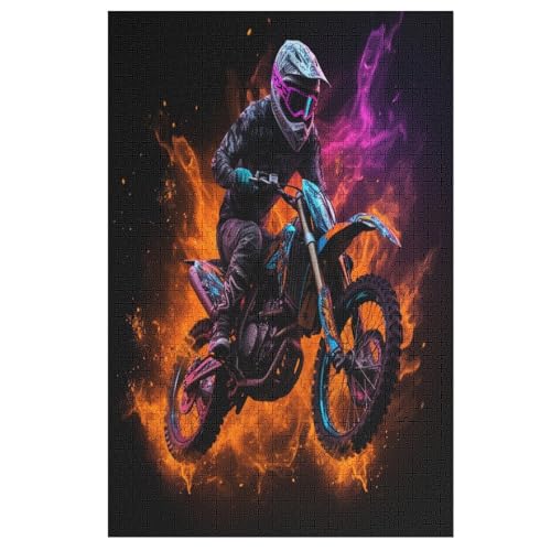 Motorrad Puzzles 1000 Teile Erwachsener Kniffel Spaß Für Die Ganze Familie - 1000 Puzzleteilige Motive, Holzpuzzle Kinder Erwachsene, Impossible Puzzle Schwer （78×53cm） von GGJJTT