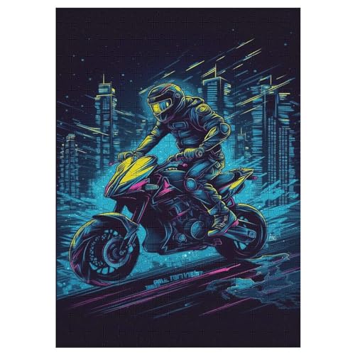 Motorrad Puzzles 300 Teile Erwachsener Kniffel Spaß Für Die Ganze Familie - 300 Puzzleteilige Motive, Holzpuzzle Kinder Erwachsene, Impossible Puzzle Schwer （42×30cm） von GGJJTT