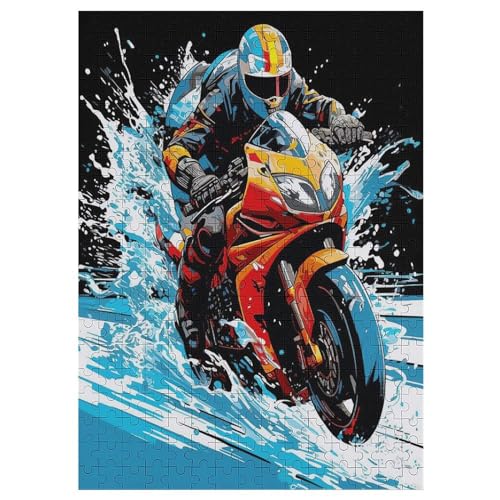 Motorrad Puzzles 300 Teile Erwachsener Kniffel Spaß Für Die Ganze Familie - 300 Puzzleteilige Motive, Holzpuzzle Kinder Erwachsene, Impossible Puzzle Schwer （42×30cm） von GGJJTT