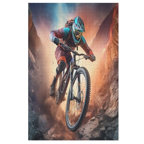 Mountainbike 1000 Teile Premium-Puzzles Für Erwachsene Kinder- Holzpuzzles Spaß Und Lernspiele - Perfekte Puzzle-Geschenke （78×53cm） von GGJJTT