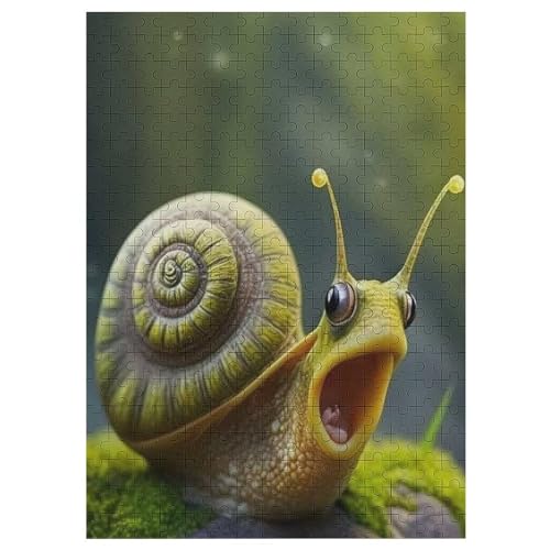 Niedliche Schnecke Holzpuzzle 300 Teile, Knobelspiele Für Erwachsene, Teenager, Puzzles Unmögliche - Kinder Puzzle Zimmer Deko （42×30cm） von GGJJTT