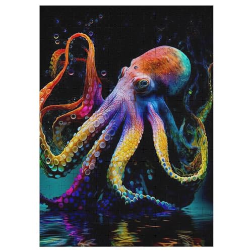 Oktopus Puzzle 300 Teile,Puzzles Für Erwachsene, Impossible Puzzle, Geschicklichkeitsspiel Für Die Ganze Familie, Puzzle Kinder,Holzpuzzle-Geschenk,Raumdekoration, （42×30cm） von GGJJTT