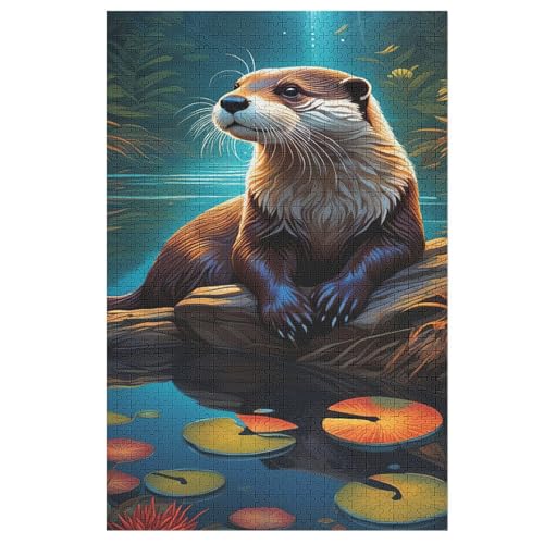 Otter 1000 Teile Puzzle, Holzpuzzle, Puzzles Für Erwachsene Kinder, 1000 Teile Puzzle Für Jugendliche & Erwachsene Lernspiel Herausforderungsspielzeug （78×53cm） von GGJJTT