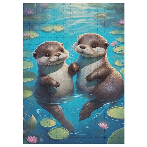 Otter 300 Teile Puzzle, Holzpuzzle, Puzzles Für Erwachsene Kinder, 300 Teile Puzzle Für Jugendliche & Erwachsene Lernspiel Herausforderungsspielzeug （42×30cm） von GGJJTT