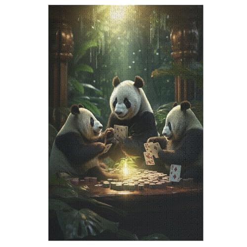 Panda 1000 Teile Premium-Puzzles Für Erwachsene Kinder- Holzpuzzles Spaß Und Lernspiele - Perfekte Puzzle-Geschenke （78×53cm） von GGJJTT