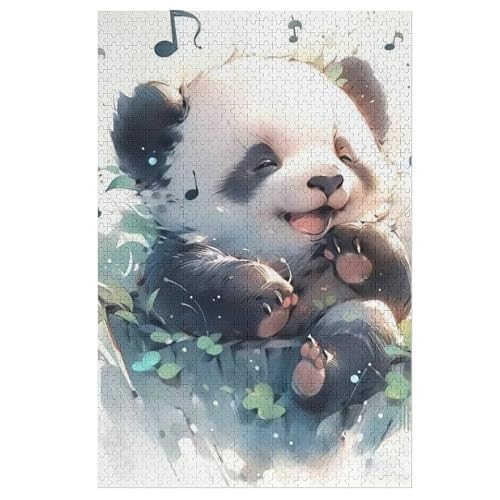 Panda Holzpuzzle 1000 Teile Klassische Puzzles Erwachsene Kinder Puzzle DIY Kit Holzspielzeug Einzigartiges Geschenk （78×53cm） von GGJJTT