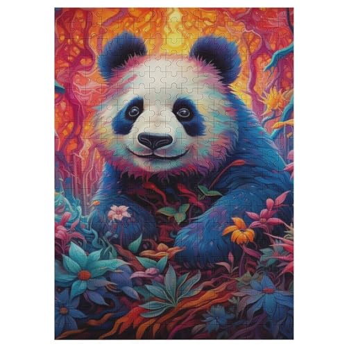 Panda Holzpuzzle Erwachsene - 300 Teiliges Jigsaw Knobelspiel - Puzzle Für Erwachsene & Kinder - Outdoor & Reisespielzeug - Geduldspiel （42×30cm） von GGJJTT