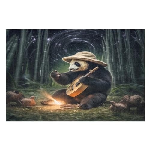 Panda Puzzle 1000 Teile,Puzzles Für Erwachsene, Impossible Puzzle, Geschicklichkeitsspiel Für Die Ganze Familie, Puzzle Kinder,Holzpuzzle-Geschenk,Raumdekoration, （75×50cm） von GGJJTT