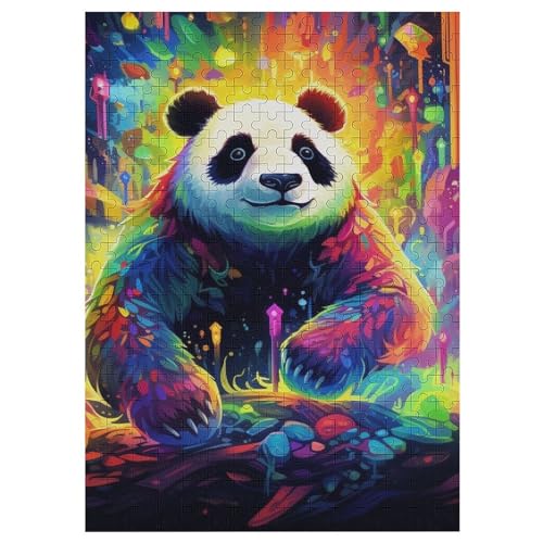 Panda Puzzle Für Erwachsene,300-teiliges Puzzle,Puzzle Für Erwachsene Und Kinder,Holzpuzzle,Lernspielzeug, （42×30cm） von GGJJTT