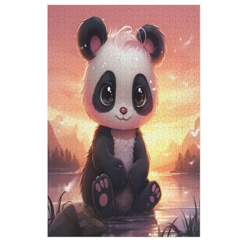 Panda Puzzles 1000 Teile Erwachsener Kniffel Spaß Für Die Ganze Familie - 1000 Puzzleteilige Motive, Holzpuzzle Kinder Erwachsene, Impossible Puzzle Schwer （78×53cm） von GGJJTT