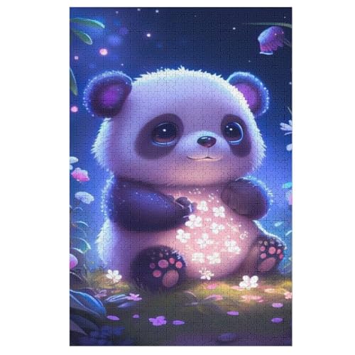 Panda Puzzles 1000 Teile Erwachsener Kniffel Spaß Für Die Ganze Familie - 1000 Puzzleteilige Motive, Holzpuzzle Kinder Erwachsene, Impossible Puzzle Schwer （78×53cm） von GGJJTT