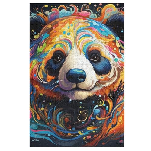 Panda Puzzles 1000 Teile Erwachsener Kniffel Spaß Für Die Ganze Familie - 1000 Puzzleteilige Motive, Holzpuzzle Kinder Erwachsene, Impossible Puzzle Schwer （78×53cm） von GGJJTT