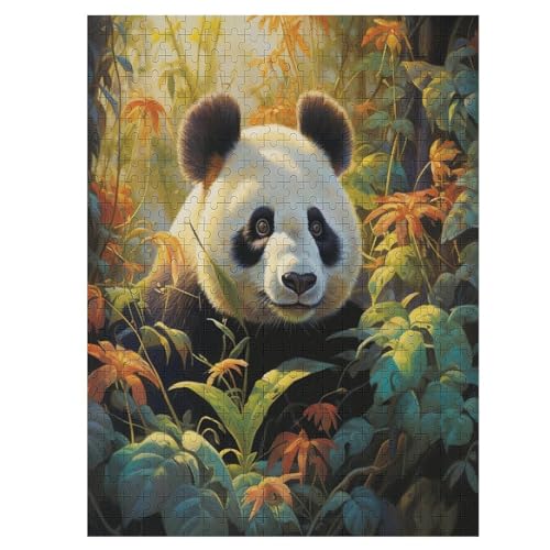 Panda Puzzles 500 Teile Erwachsener Kniffel Spaß Für Die Ganze Familie - 500 Puzzleteilige Motive, Holzpuzzle Kinder Erwachsene, Impossible Puzzle Schwer （55×41cm） von GGJJTT