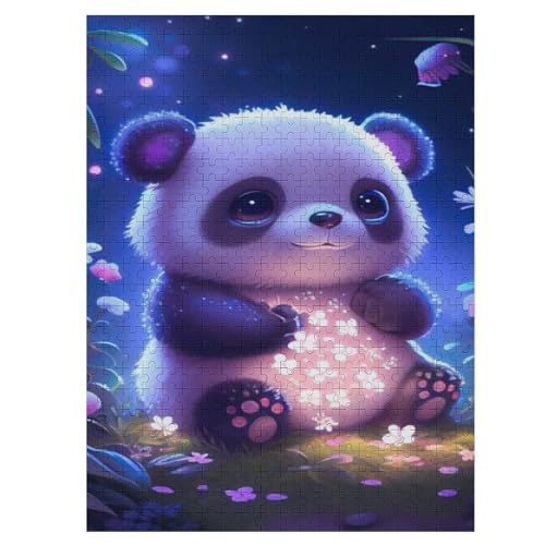 Panda Puzzles 500 Teile Erwachsener Kniffel Spaß Für Die Ganze Familie - 500 Puzzleteilige Motive, Holzpuzzle Kinder Erwachsene, Impossible Puzzle Schwer （55×41cm） von GGJJTT