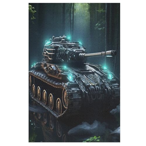 Panzer-Puzzle Für Erwachsene, 1000 Teile, Holzpuzzle, Kinderpuzzle, Dekompressionsspiel, Spielzeugpuzzle 78×53cm von GGJJTT