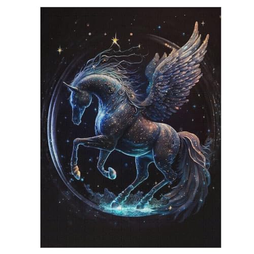 Pegasus -Puzzle, 500 Teile,Holzpuzzle Für Erwachsene Kinder, Lustiges Spielzeug, Denkspiel, Spielzeug, Bildungsspiel, Herausforderung, Pädagogisch, （55×41cm） von GGJJTT