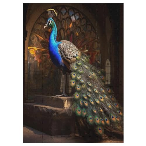 Pfau Puzzle Für Erwachsene,300-teiliges Puzzle,Puzzle Für Erwachsene Und Kinder,Holzpuzzle,Lernspielzeug, （42×30cm） von GGJJTT