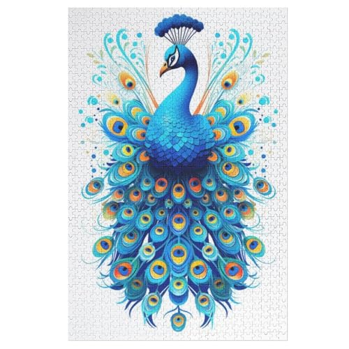 Pfau Puzzles 1000 Teile Erwachsener Kniffel Spaß Für Die Ganze Familie, Holzpuzzle Kinder Erwachsene, Impossible Puzzle Schwer 78×53cm von GGJJTT