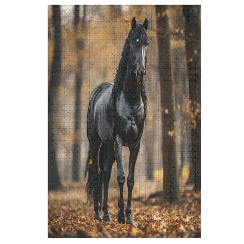 Horse -Puzzle, 1000 Teile,Holzpuzzle Für Erwachsene Kinder, Lustiges Spielzeug, Denkspiel, Spielzeug, Bildungsspiel, Herausforderung, Pädagogisch, （78×53cm） von GGJJTT