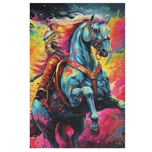 Horse Puzzle 1000 Teile, Holzpuzzle Für Erwachsene Kinder, Impossible Puzzles, Geschicklichkeitsspiel Für Die Ganze Familie 78×53cm von GGJJTT