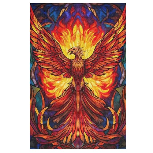 Phoenix Puzzle 1000 Teile,Puzzles Für Erwachsene, Impossible Puzzle, GesKükenlichkeitsspiel Für Die Ganze Familie, Puzzle Kinder,Holzpuzzle-Geschenk,Raumdekoration, （78×53cm） von GGJJTT