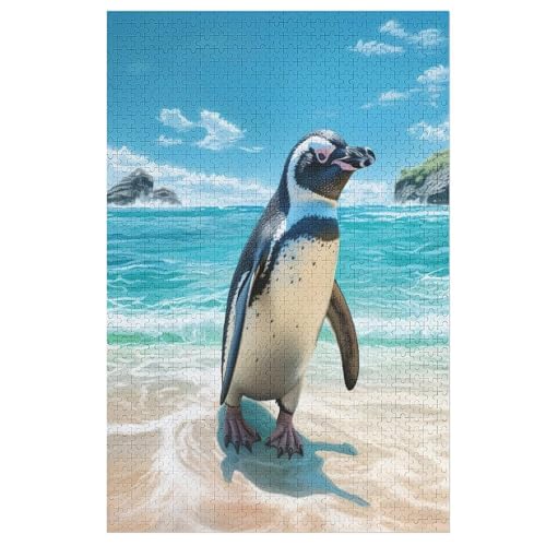 Pinguin Holzpuzzle 1000 Teile, Knobelspiele Für Erwachsene, Teenager, Puzzles Unmögliche - Kinder Puzzle Zimmer Deko （78×53cm） von GGJJTT