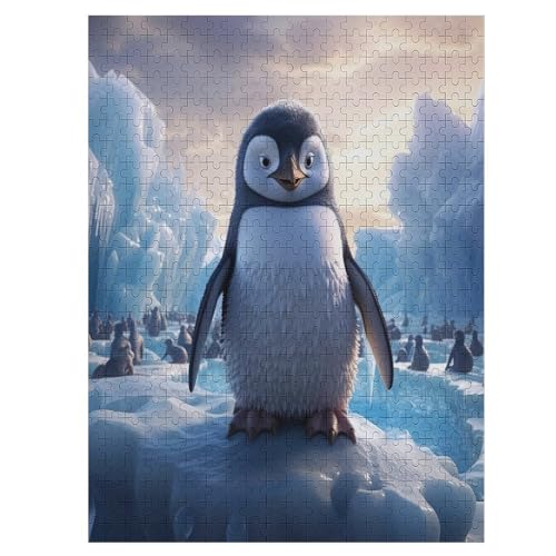 Pinguins Holzpuzzle Erwachsene - 500 Teiliges Jigsaw Knobelspiel - Puzzle Für Erwachsene & Kinder - Outdoor & Reisespielzeug - Geduldspiel （55×41cm） von GGJJTT