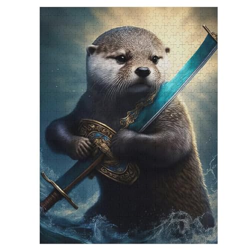 Pirat Otter -Puzzle, 500 Teile,Holzpuzzle Für Erwachsene Kinder, Lustiges Spielzeug, Denkspiel, Spielzeug, Bildungsspiel, Herausforderung, Pädagogisch, （55×41cm） von GGJJTT