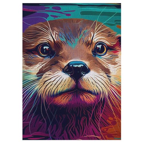 Pirat Otter – Puzzle 300 Teile, Holzpuzzle, Herausforderndes Geschicklichkeitsspiel Für Die Ganze Familie, Kinder Erwachsenenpuzzle Ab 12 Jahren （42×30cm） von GGJJTT