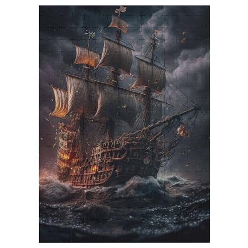 Pirat Ship 300 Teile Premium-Puzzles Für Erwachsene Kinder- Holzpuzzles Spaß Und Lernspiele - Perfekte Puzzle-Geschenke （42×30cm） von GGJJTT