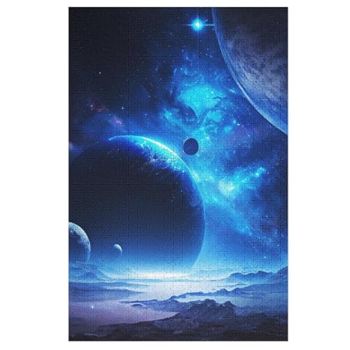 Planet Sternenhimmel 1000 Teile Puzzles, Wood Craft, Hochwertiges Modernes Puzzle, DIY, Für Erwachsene Und Kinder Ab 12 Jahren Holz, Puzzle （78×53cm） von GGJJTT