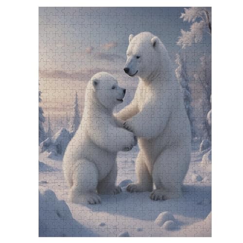 Polar Bär Holzpuzzle Erwachsene - 500 Teiliges Jigsaw Knobelspiel - Puzzle Für Erwachsene & Kinder - Outdoor & Reisespielzeug - Geduldspiel （55×41cm） von GGJJTT