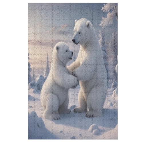 Polar Bär Puzzles 1000 Teile Erwachsener Kniffel Spaß Für Die Ganze Familie - 1000 Puzzleteilige Motive, Holzpuzzle Kinder Erwachsene, Impossible Puzzle Schwer （78×53cm） von GGJJTT