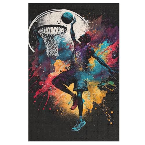 Puzzle 1000 Teile Erwachsene Astronaut Basketball Holzpuzzle Für Erwachsene Lernspiel Herausforderungsspielzeug 1000-teilige The Puzzles Für Erwachsene Kinder （78×53cm） von GGJJTT