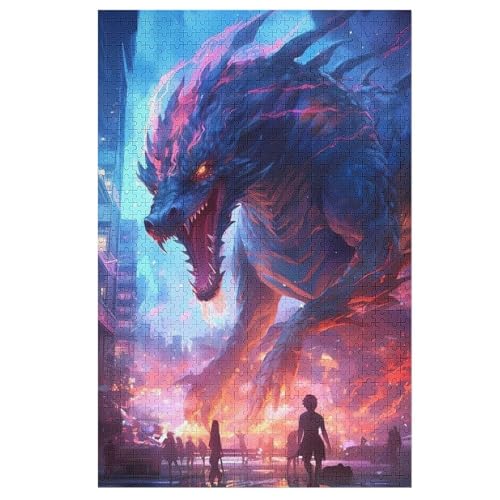 Puzzle 1000 Teile Erwachsene Drache Holzpuzzle Für Erwachsene Lernspiel Herausforderungsspielzeug 1000-teilige The Puzzles Für Erwachsene Kinder （78×53cm） von GGJJTT