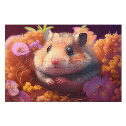 Puzzle 1000 Teile Erwachsene Hamster Holzpuzzle Für Erwachsene Lernspiel Herausforderungsspielzeug 1000-teilige The Puzzles Für Erwachsene Kinder （75×50cm） von GGJJTT