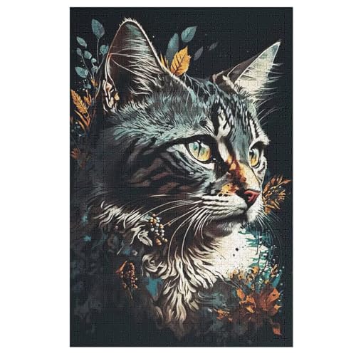 Puzzle 1000 Teile Erwachsene Katze Holzpuzzle Für Erwachsene Lernspiel Herausforderungsspielzeug 1000-teilige The Puzzles Für Erwachsene Kinder （78×53cm） von GGJJTT