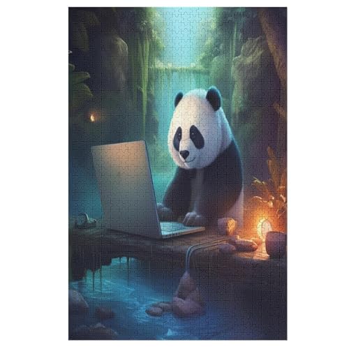 Puzzle 1000 Teile Erwachsene Panda Holzpuzzle Für Erwachsene Lernspiel Herausforderungsspielzeug 1000-teilige The Puzzles Für Erwachsene Kinder （78×53cm） von GGJJTT