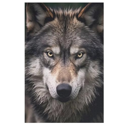 Puzzle 1000 Teile Erwachsene Wolf Holzpuzzle Für Erwachsene Lernspiel Herausforderungsspielzeug 1000-teilige The Puzzles Für Erwachsene Kinder （78×53cm） von GGJJTT