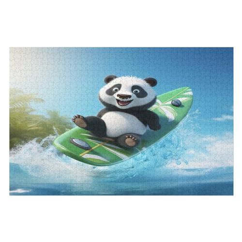 Puzzle 1000 Teile Panda Holzpuzzle Für Erwachsene Lernspiel Herausforderungsspielzeug The Puzzles Für Erwachsene Kinder 78×53cm von GGJJTT