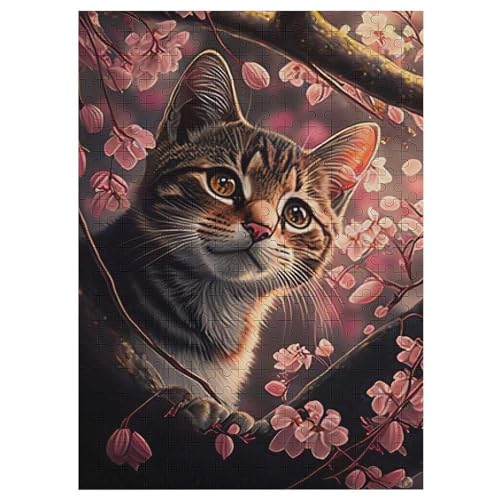 Puzzle 300 Teile Erwachsene Cat Holzpuzzle Für Erwachsene Lernspiel Herausforderungsspielzeug 300-teilige The Puzzles Für Erwachsene Kinder （42×30cm） von GGJJTT