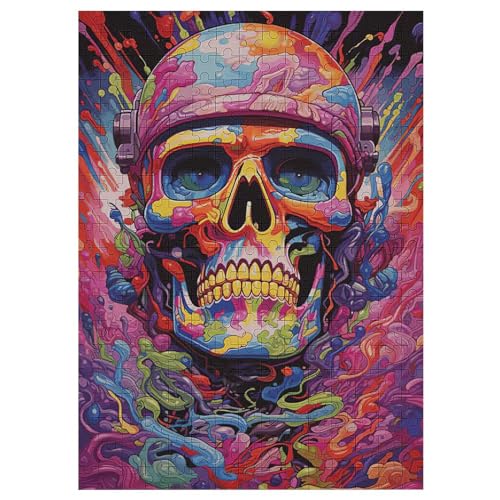 Puzzle 300 Teile Erwachsene Totenkopf Holzpuzzle Für Erwachsene Lernspiel Herausforderungsspielzeug 300-teilige The Puzzles Für Erwachsene Kinder （42×30cm） von GGJJTT