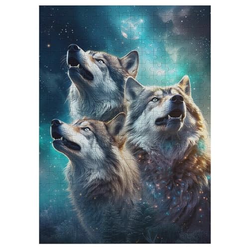 Puzzle 300 Teile Erwachsene Wolf Holzpuzzle Für Erwachsene Lernspiel Herausforderungsspielzeug 300-teilige The Puzzles Für Erwachsene Kinder （42×30cm） von GGJJTT